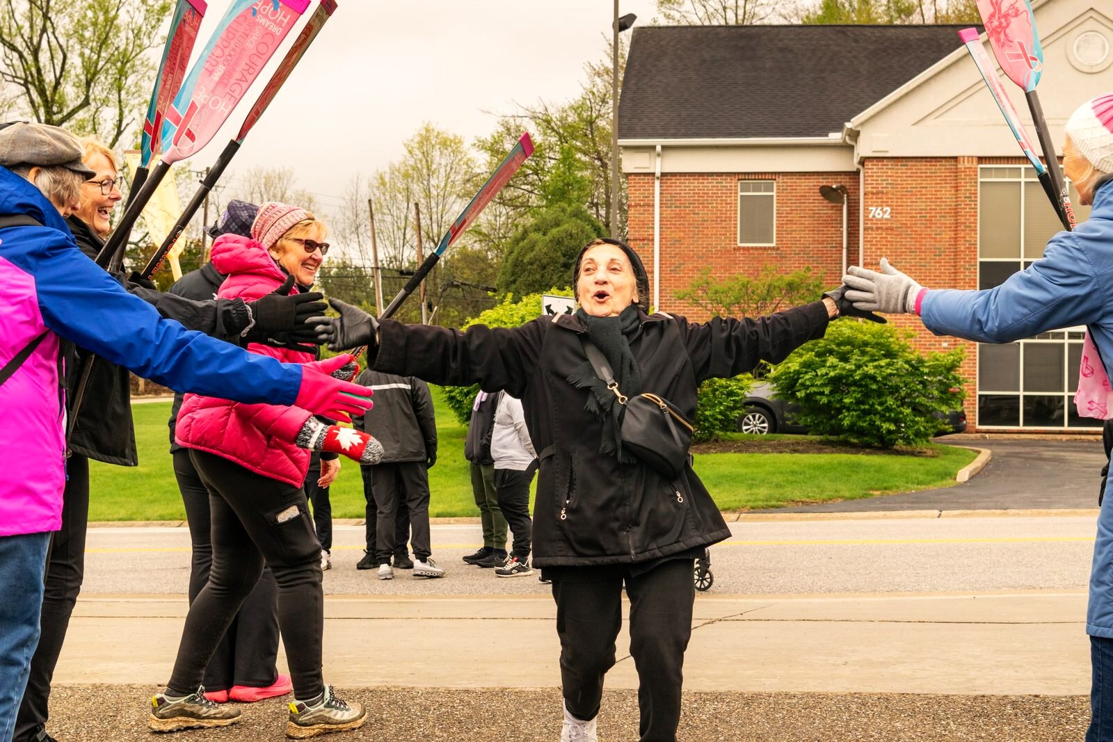 Participant finishing the Stewart's Caring Place Hope Walk.